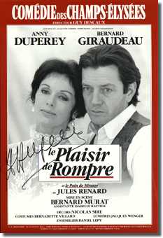 Plakat Comédie des Champs-Élysées: Anny Duperey und Bernard Giraudeau