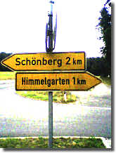 Wegweiser Schönberg und Himmelgarten